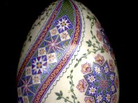 Ring Around The Rosie Ukrainian Easter Egg Pysanky By So Jeo : pysanky pysanka ukrainian easter egg batik art sojeo florals flowers birds stars trees vines blooms buds bluebird owl art sojeo "so jeo" eggshell egg shell blown decoration ivy garden rainbow rosie posy nightshad victorian trees etched brown chicken eggs turkey